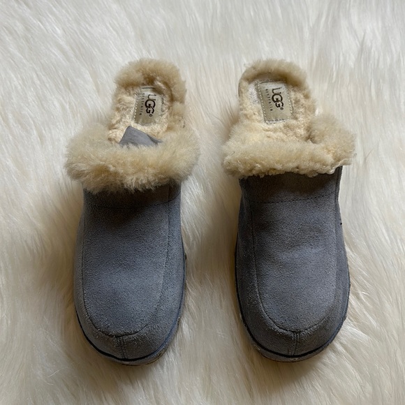 UGG Shoes - UGG Kalie Shearling Lined Clogs light blue grey Size 10